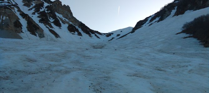 白馬岳山スキー（大雪渓滑降）